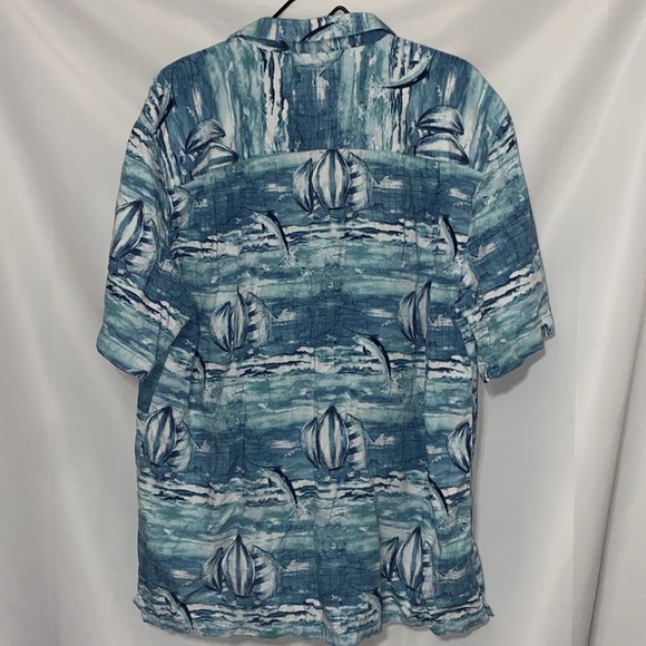 JOE MARLIN MENS SIZE SIZE XL Blue White Casual Button Down Shirt Marlin design - Picture 10 of 12